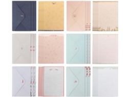 Conjunto De Papelaria E Envelopes Chic Floral, 54 Peças, Estilo Elegante Para Convites Cartões