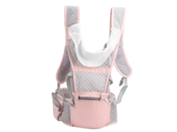 Portabebé Multifuncional Transpirable Ergonómico Con Taburete Lumbar Suave Para Bebés Color Rosa