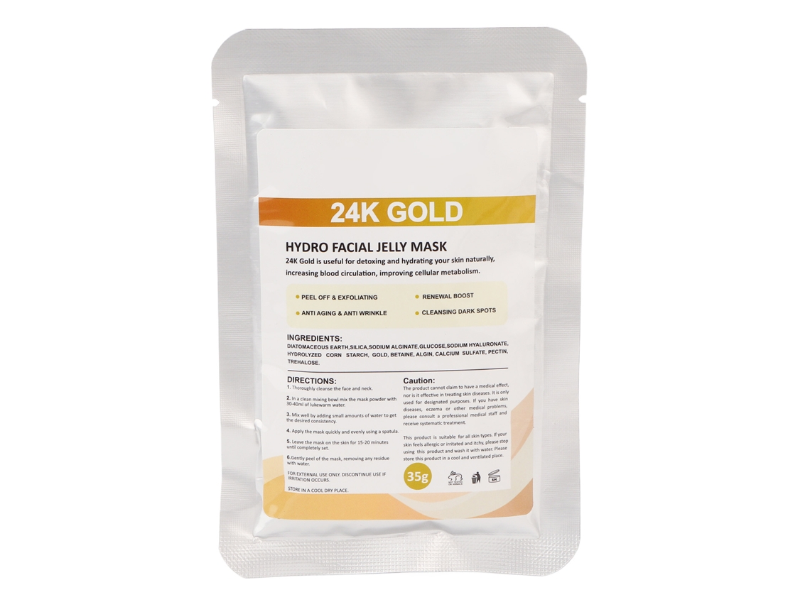 Máscara Em Pó De Hidrogel De Ouro 24k Para Cuidado Da Pele Hidratante