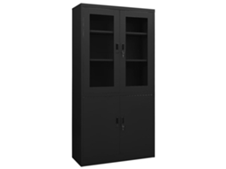 Vidaxl Armário De Escritório 90x40x180 Cm Aço Preto