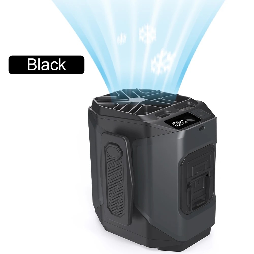 (azul) Ventilador Portátil De Cintura Com Clipe De 10000mah, Mini Ventilador De Pescoço Recarregável Via Usb