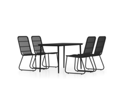 Dining Set, Dining Sets Vidaxl Preto Aço (mesa Com 140 Cm De Comprimento)