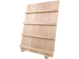 Organizador De Joias De Madeira Nuobesty Com 4 Níveis Em Bege Natural, Porta-brincos E Porta-anéis.