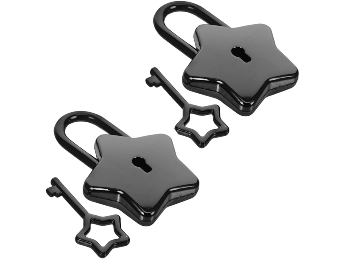 Conjunto De 2 Cadeados Pequenos Em Formato De Estrela Para Uso Doméstico, Ideais Para Diários E Armários