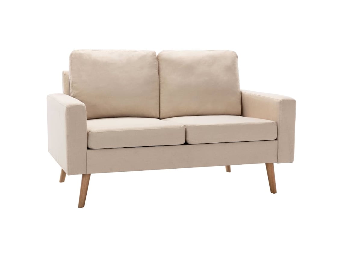 2 Pcs Conjunto de Sofás Tecido Cor Creme MAISON EXCLUSIVE