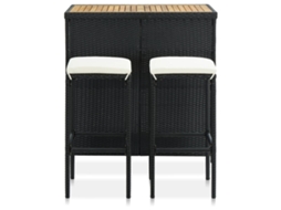 3 Pcs Conjunto de Bar Vime Pe Preto MAISON EXCLUSIVE