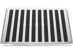 A plataforma do pedal é mais segura graças à sua superfície de aço resistente ao atrito.