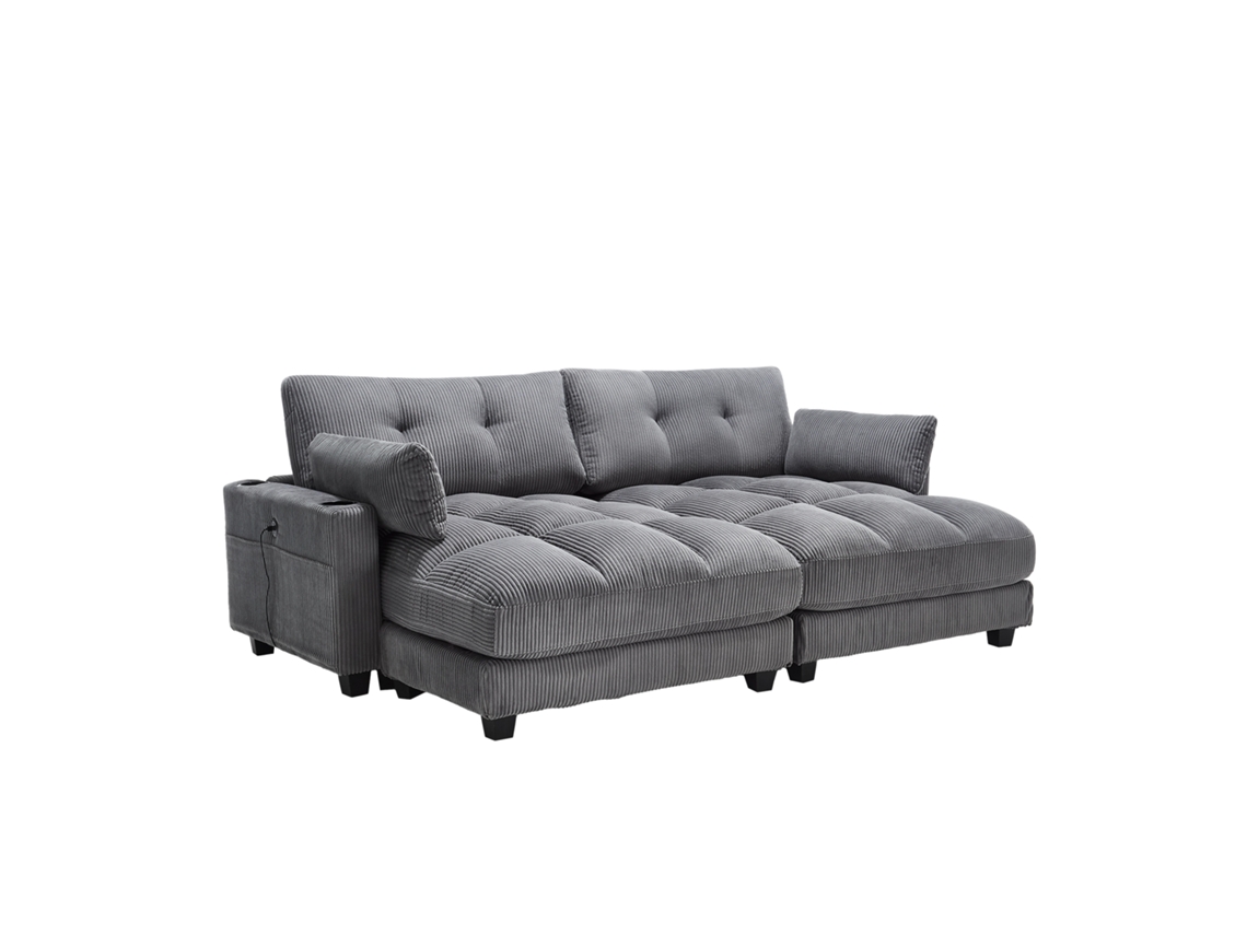 Sofá modular grande em formato de U, em chenille, com dois lugares, ideal para sala de estar, quarto e escritório. ORBITRA COMMERCE