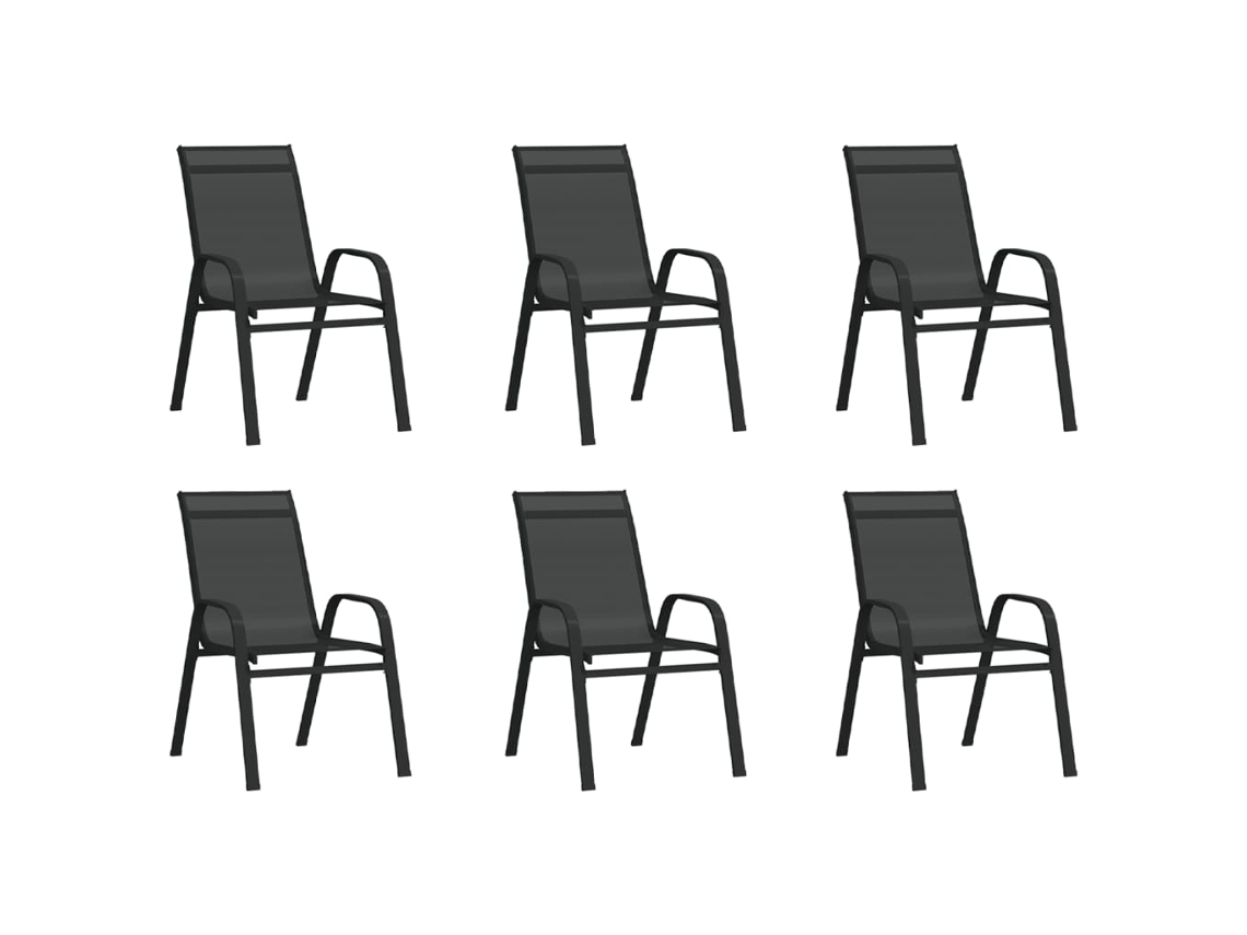 Stackable Garden Chair, Stackable Chairs Vidaxl Preto Tecido (n/a)
