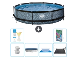 Piscina Exit Redonda Efeito Pedra 360x76 Cm 5 peças S214 EXIT TOYS