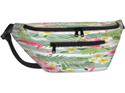 Bolsa de Ombro Unissex com Estampa Flores Tropicais e Flamingos 38 X 25 9 19 Cm Impermeável Flo Design Pa