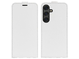 Carcasa Compatible Com Samsung Galaxy S25 Com Ranura Para Cartão Flip Vertical De Couro Branco Blanco