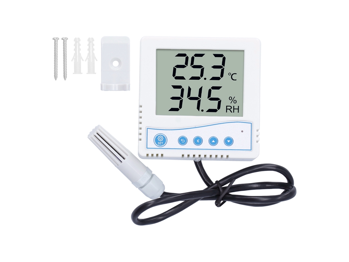 Sensor de Temperatura e Umidade Veloriskku com sonda analógica e LCD