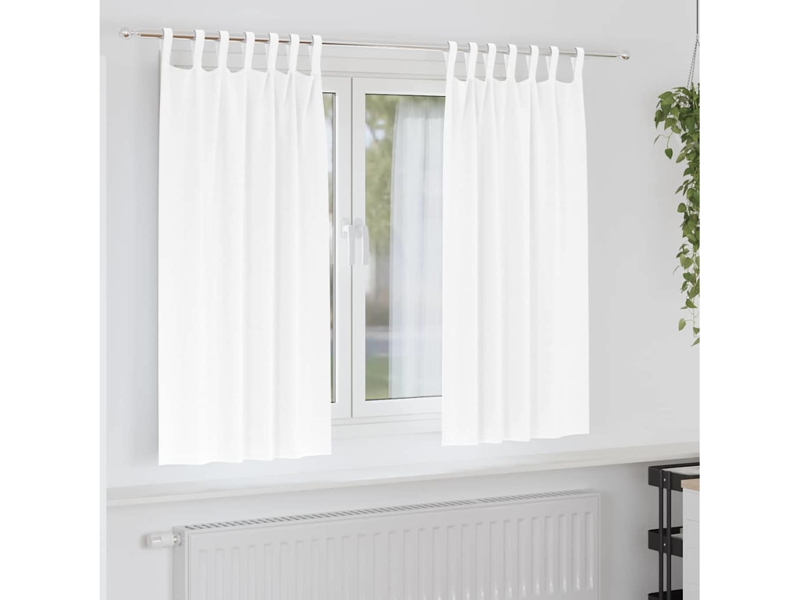 Vidaxl Cortinas Blackout Com Argolas 2 Pcs Branco Puro 175 X 140 Cm