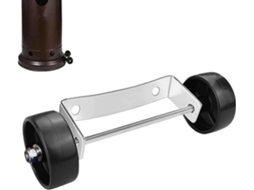 Aquecedor de Pátio em Aço Inoxidável, Kit de Substituição Móvel, Rodízio de Suporte Prateado, Base À Ferrugem, CHABERLU