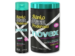 Shampoo Novex Santo Black Mystic Black 300 ml e Máscara Novex 1 kg