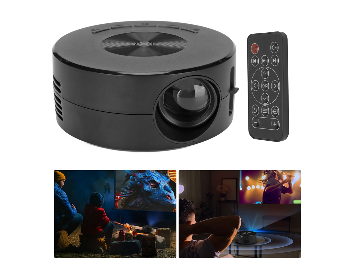 Miniprojetor LED multifuncional Slwomoose TFT LCD com função de exibição de tela de telefone, projetor de filmes para home theater