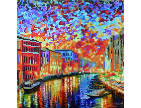 Pintura Diamante Gôndolas 30 X 30 Cm Youdoit CRYSTAL ART