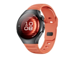 Bracelete Para Huawei Watch 5 (46mm) - Silicone - Textura De Bolinhas - Fivela Reversa Laranja