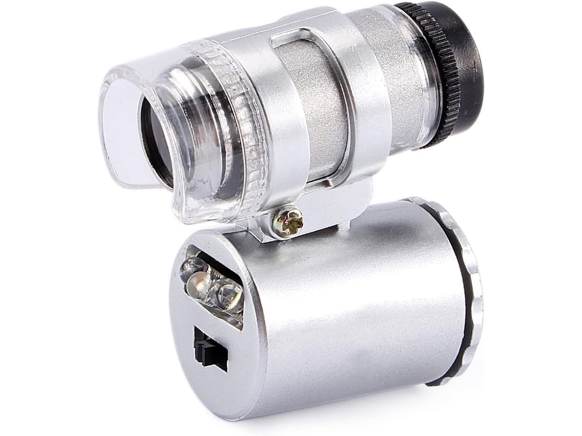 Microscópio 60x, Luz Led, Lupa Portátil