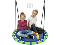 Baloiço redondo de jardim ajustável para crianças carga até 150kg Ø 100x180cm preto azul S/MARCA