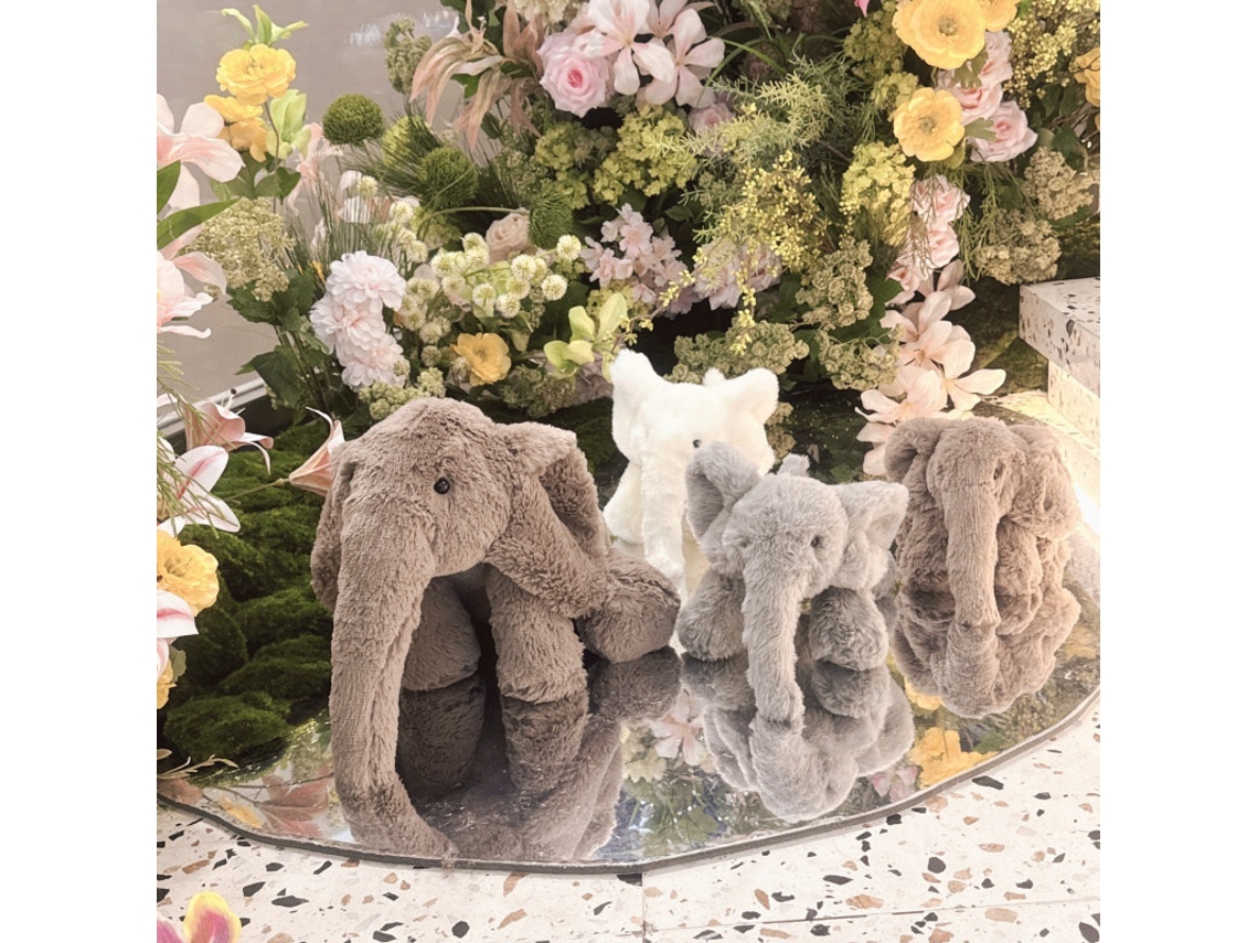 Shimaji Elefante de Pelúcia Fofo Boneca para Dormir Presente de Aniversário para Menina Cinza CHABERLU