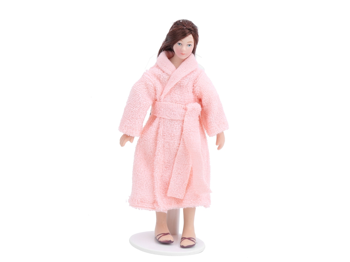 Boneca De Cerâmica Casa Miniatura 1:12 Modelo Mulher Vestido Longo Decoração Brinquedo