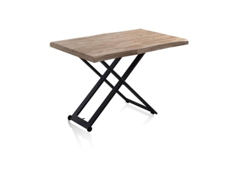 Mesa de centro elevable Lada Fit, duehome, 80 cm (ancho), Roble - Negro, Roble - Blanco, Roble Honey - Negro