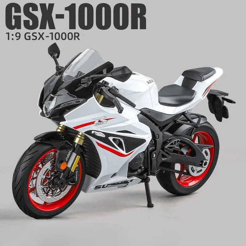 (suzuki Branca) Miniatura De Motocicleta Suzuki 1:9 - Liga Metálica Fundida - Suporte De Tripé