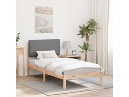Vidaxl Estrutura de Cama com Cabeceira Estofada Cinzento claro