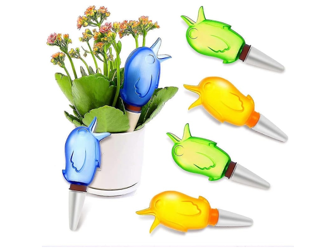 6 Peças De Globos De Rega Para Plantas Em Forma De Pássaro Borbulhos De Rega Automática Transparente Para Plantas Auto Regantes