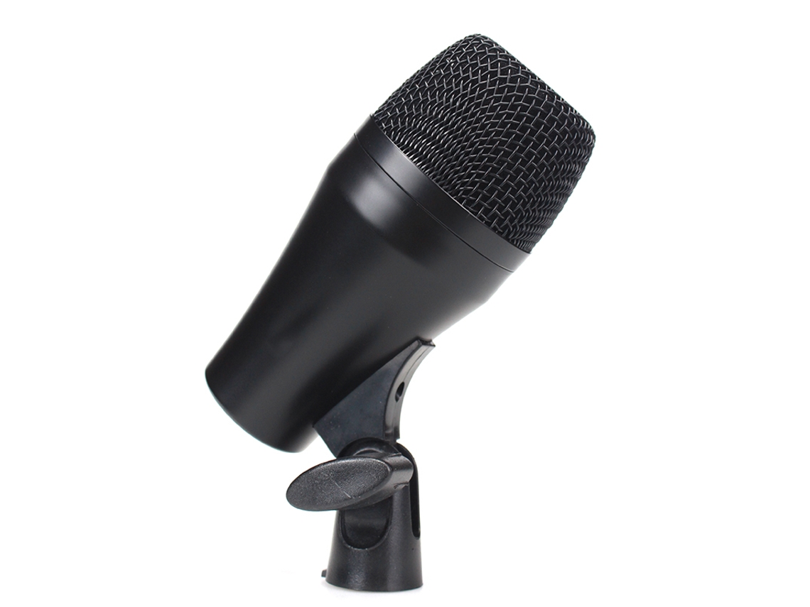 O Microfone Dinâmico Para Bateria Já Vem Conectado Ao Cabo.