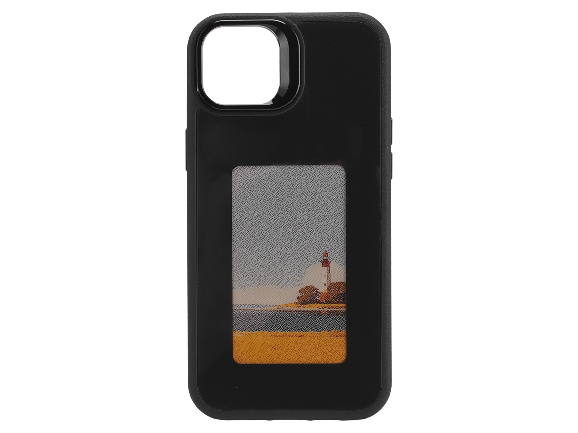 Funda Negra para Smartphone con Pantalla de Tinta Personalizable, NFC y TPU Anticaída para iPhone 14 Plus | S/MARCA