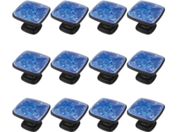 Puxadores E Botões Quadrados Para Gavetas Armários, Conjunto De 12 Peças, Estampa De Estrelas Em Tons Azul, Puxadores