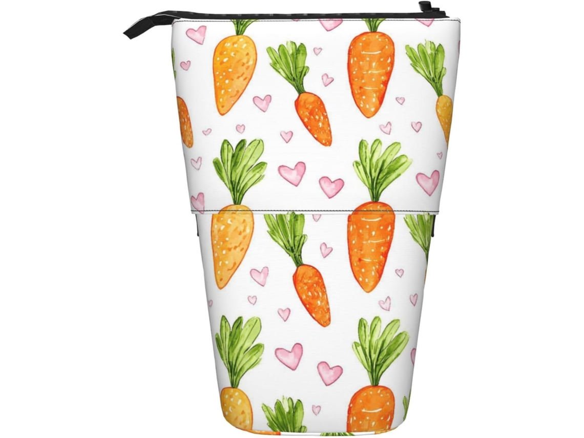 Case Trousse Crayons Télescopique Carrot Heart Debout Étui Crayons Légère Boite Crayon Fournitures