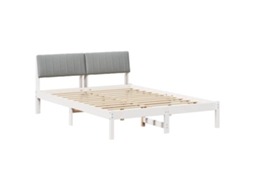 Estrutura da Cama Branco e Cinza Claro 135 X 190 Cm MAISON EXCLUSIVE