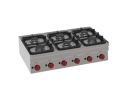 Fogão A Gás 6 Fogos De Bancada 1050x600x280 Mm 19,8 Kw 33300311 Eurast