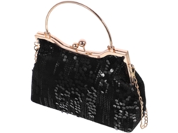 Bolsa Transversal Com Lantejoulas E Estampa De Escamas De Peixe, Elegante E Brilhante, Perfeita Para Festas E Viagens, Preta.