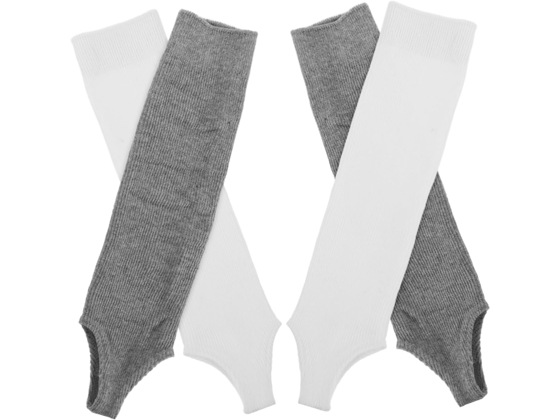 De 2 Pares De Polainas De Balé Tricotadas Para Mulheres E Meninas, Com Meias Antiderrapantes, Estilo Clássico.