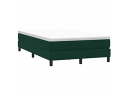 Vidaxl Box Cama De Primavera Sem Colchão Verde Escuro 120x210cm Veludo
