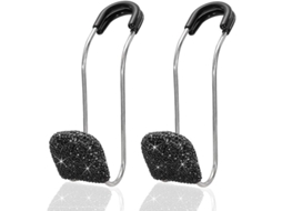 2026 ganchos para Respaldo de Assento de Carro Linjou com Strass Metálico Resistente 30kg 2 Peças Preto