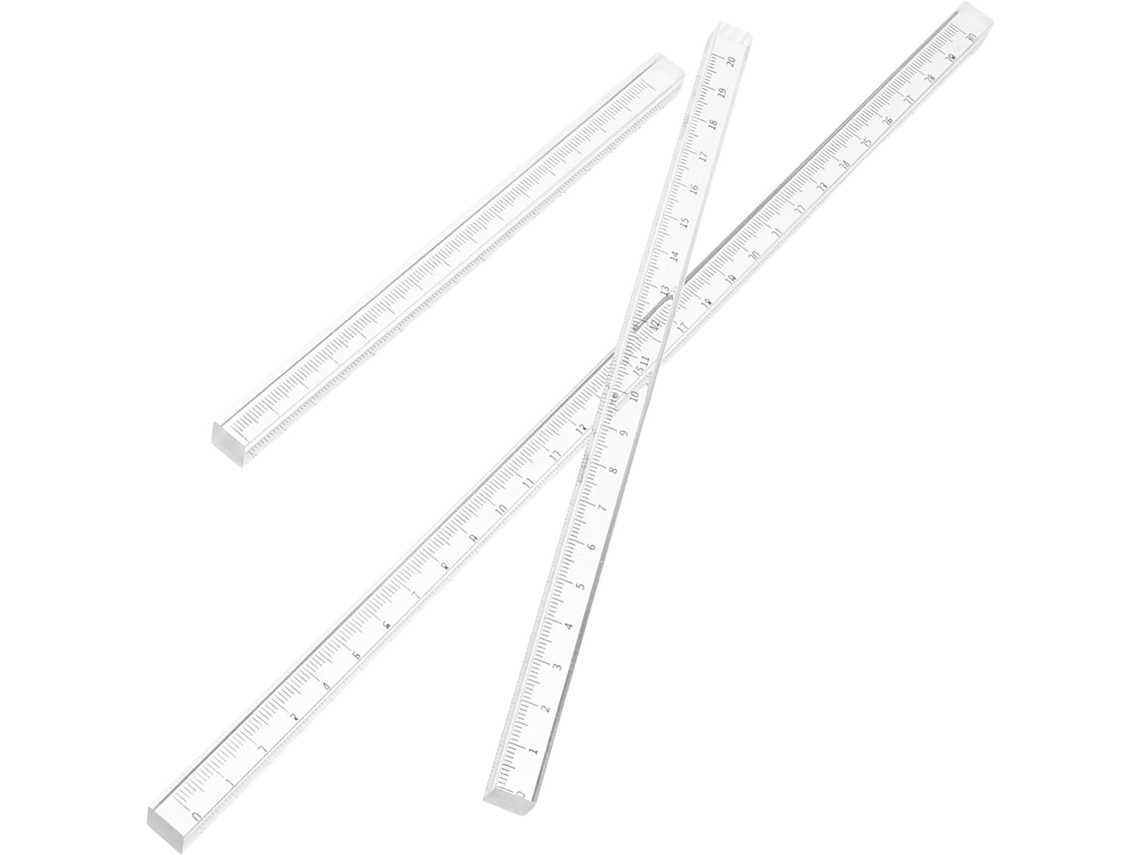 Réguas de acrílico transparente Merryhapy para medições precisas, conjunto de 3 unidades, superfície lisa para desenho.
