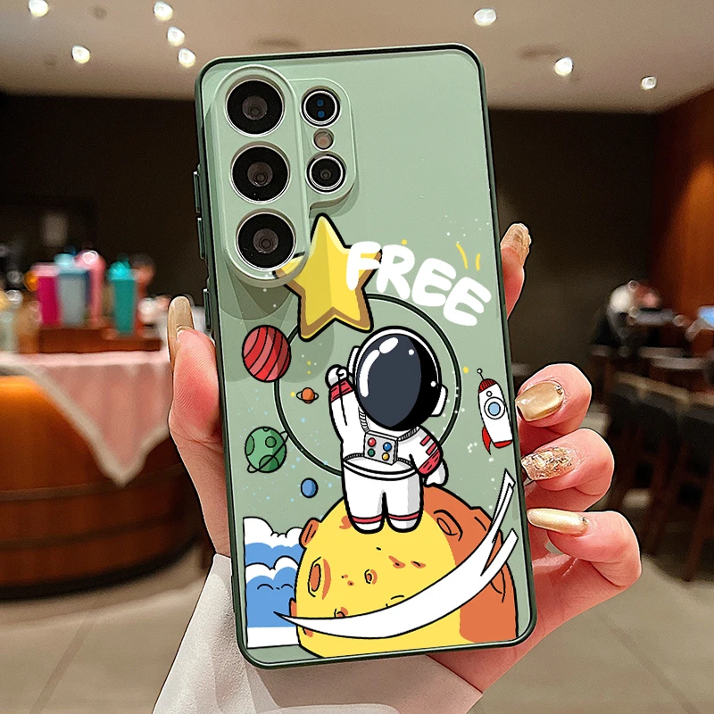 Capa Para Celular Galaxy A37 Com Estampa Magnética De Astronauta Fofo (verde)