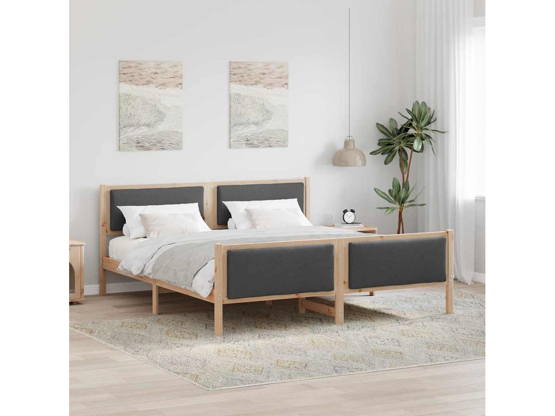 Vidaxl Estrutura Da Cama Cinza Escuro 200 X 200 Cm Tecido