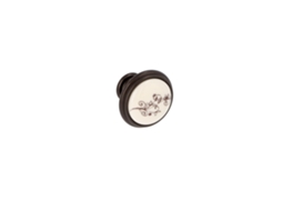 Puxador para Móveis em Zamac e Porcelana com diâmetro de 35 mm e acabamento Alumínio Castanho, pacote de 25 HARDWAREXCHANGE