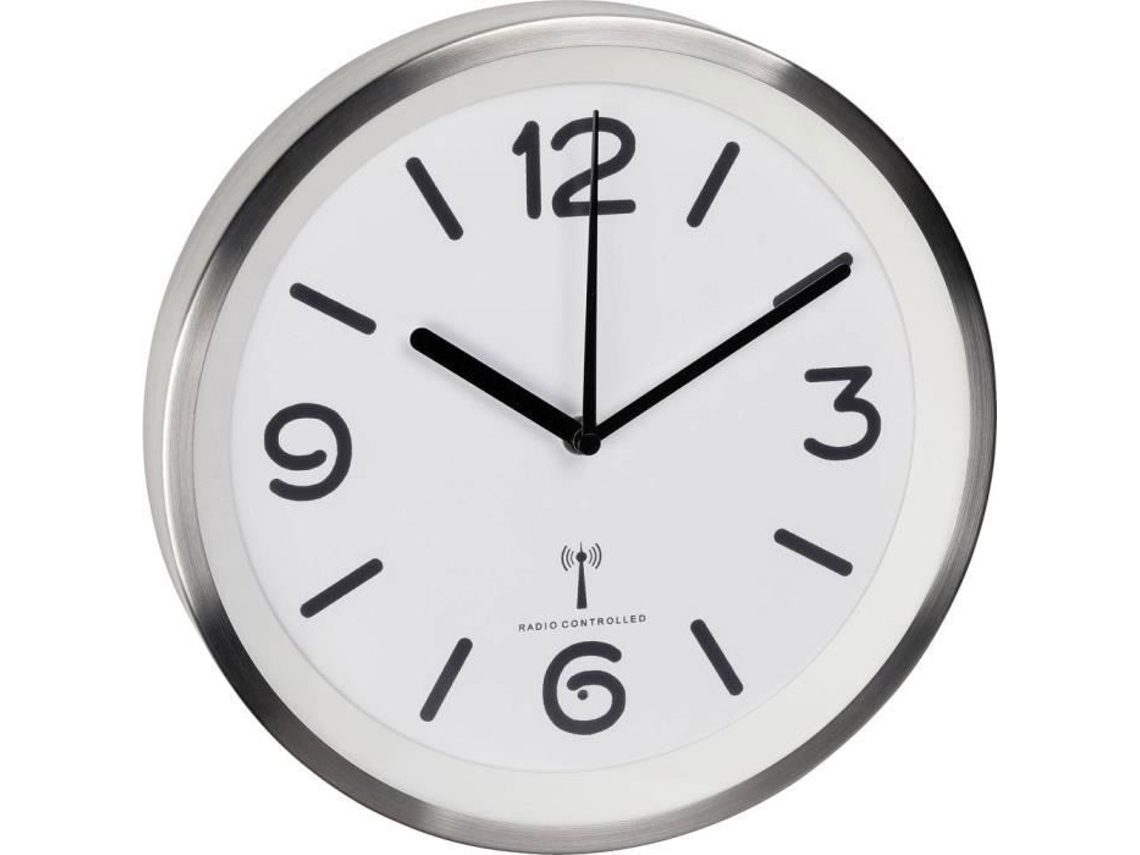 Relógio De Parede Radiocomandado Tfa 60.3535.02 Alumínio Escovado 253 Mm X 42 Mm