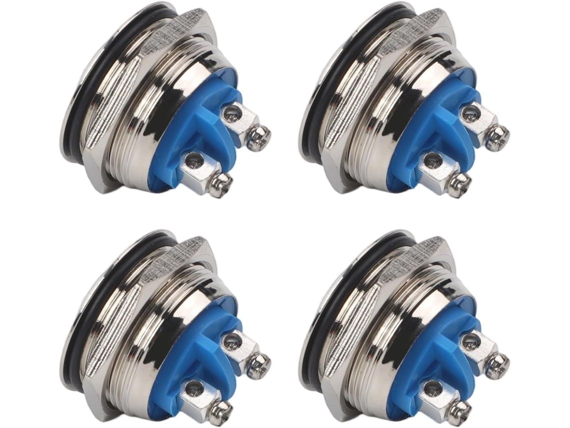 Conjunto De 4 Botões Campainha Metal Autorreparáveis, Fáceis De Instalar Com Fio Prateados