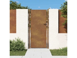 Portão De Jardim 105x205 Cm Aço Corten Wsd667111 Adorável Casa
