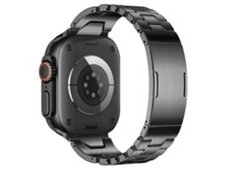 Bracelete para Apple Watch 44/45/46/49mm Aço Inoxidável com Fivela Borboleta e Liberação Rápida Tipo H Cinza Titânio XIAOMOYU