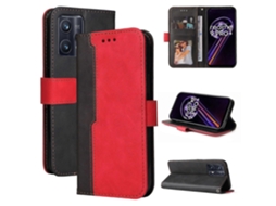 Capa De Couro Pu Com Costura Colorida Para Oppo Realme 9 Pro
